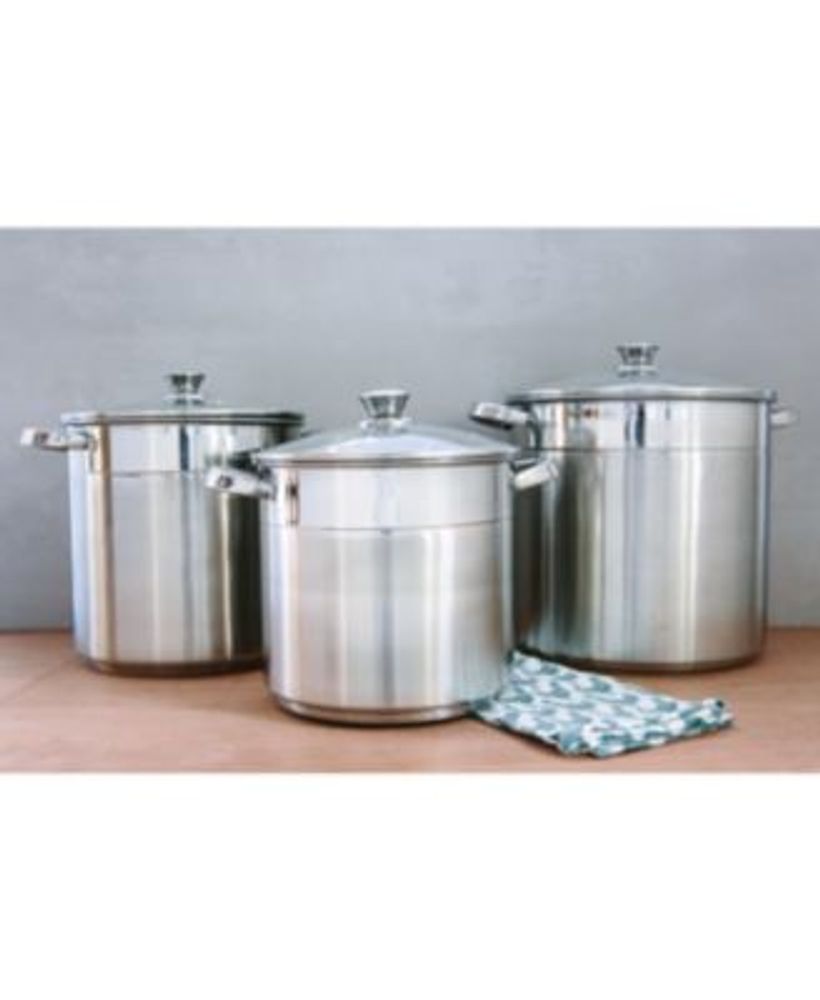 Sedona 3-Pc. Stainless Steel Stockpot Set - Stainless Steel