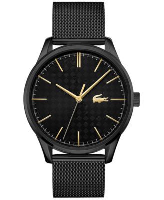 Men's Vienna Black Stainless Steel Mesh Bracelet Watch 42mm