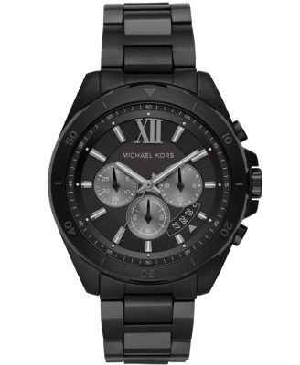 Men's Brecken Chronograph Black Stainless Steel Bracelet Watch 45mm
