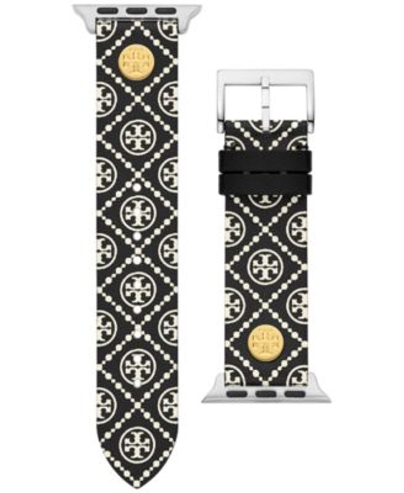 Tory Burch Women's Black Medallion Print Band For Apple Watch® Leather Strap  38mm/40mm | Connecticut Post Mall