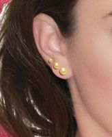 3-Pc. Set Silver Plated Ball Stud Earrings