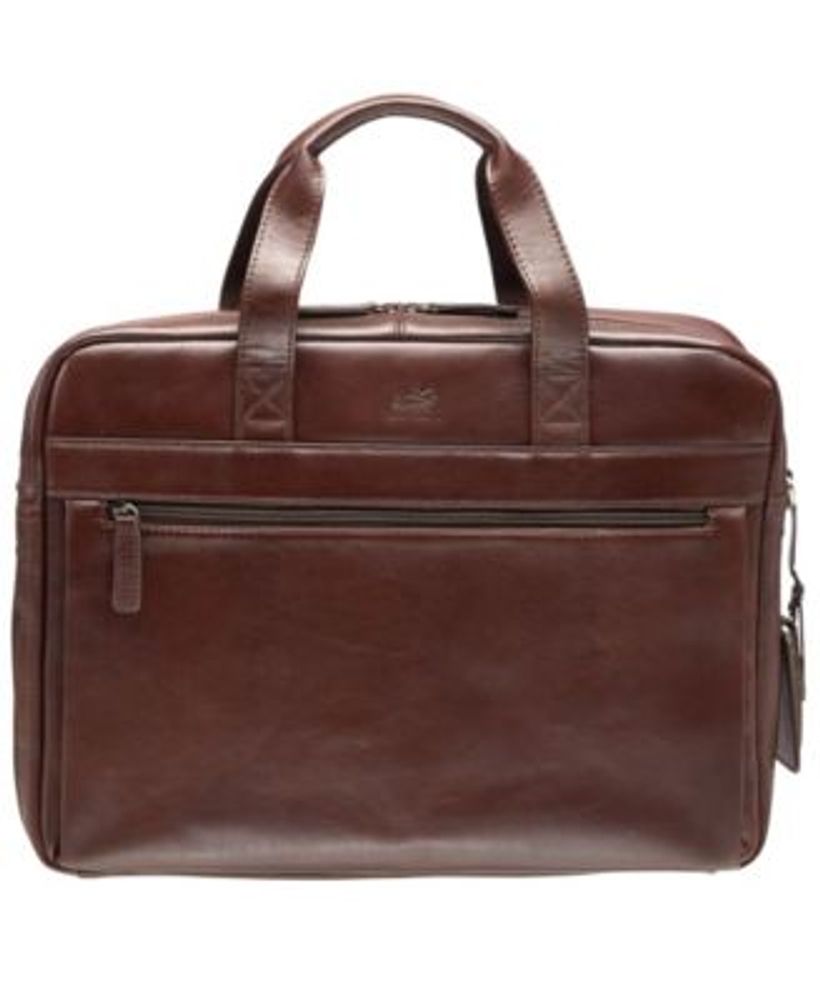 Beverly Hills Collection Men's Single Compartment Briefcase with RFID Secure Pocket for 15.6" Laptop and Tablet