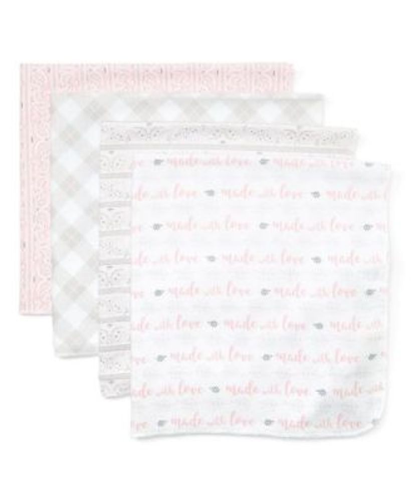 Baby Girls Paisley Receiving Blankets, Pack of 4