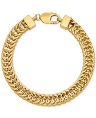 Men's Franco Link Chain Bracelet in 14k Gold-Plated Sterling Silver