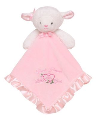 Baby Girls "Thank Heaven for Little Girls" Lamb Snuggle Buddy Security Blanket