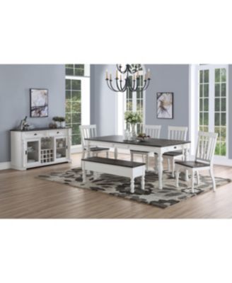 Judd 6-Pc Dining Set ( Table + 4 Side Chairs + Bench)