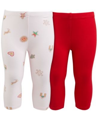Baby Girls 2-Pack Cookies Cotton Leggings, Created for Macy's 