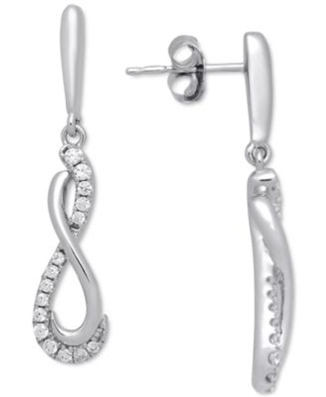 Giani Bernini Infinity Accent Small Hoop Earrings in Sterling Silver,  0.75, Created for Macy's, Created for Macy's