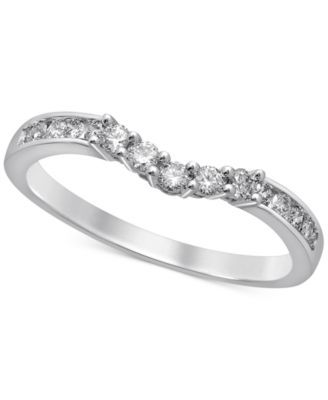 Diamond Curved Anniversary Ring (1/3 ct. t.w.) 14k White Gold