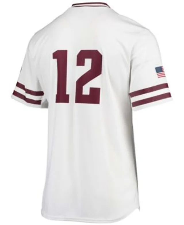 Men's adidas #12 Black Texas A&M Aggies Button-Up Baseball Jersey