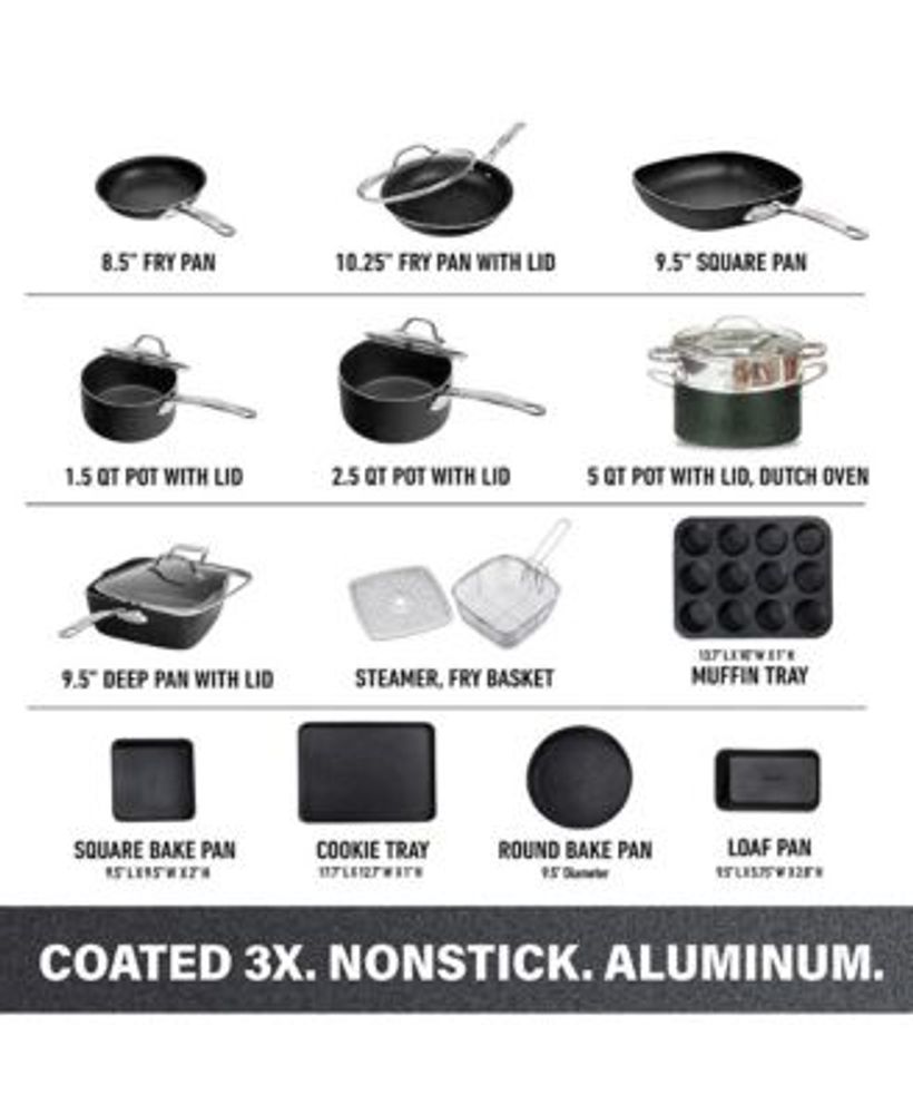 Granite Stone Diamond Titanium Diamond Infused Nonstick 20-Pc. Complete Cookware & Bakeware Set - Emerald Green