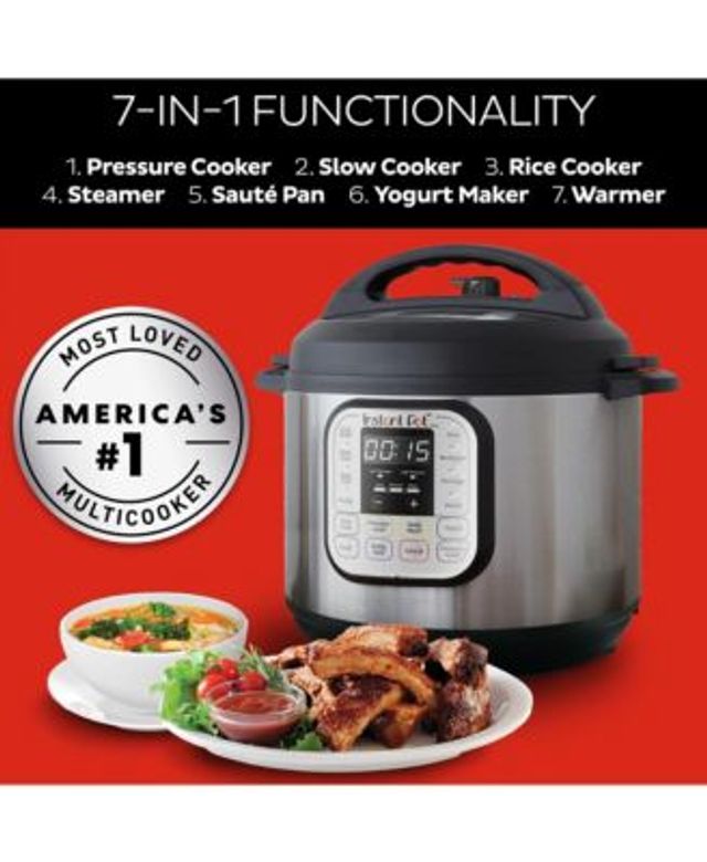 Instant Pot Duo 7-in-1 Electric Pressure Cooker, Slow Cooker, Rice Cooker,  Steamer, Sauté, Yogurt Maker, Warmer & Sterilizer, Includes App With Over  800 Recipes, Stainless Steel, 6 Quart
