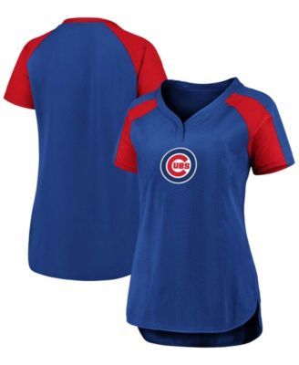 Touch Women's Royal and Gray Chicago Cubs Waffle Raglan Long