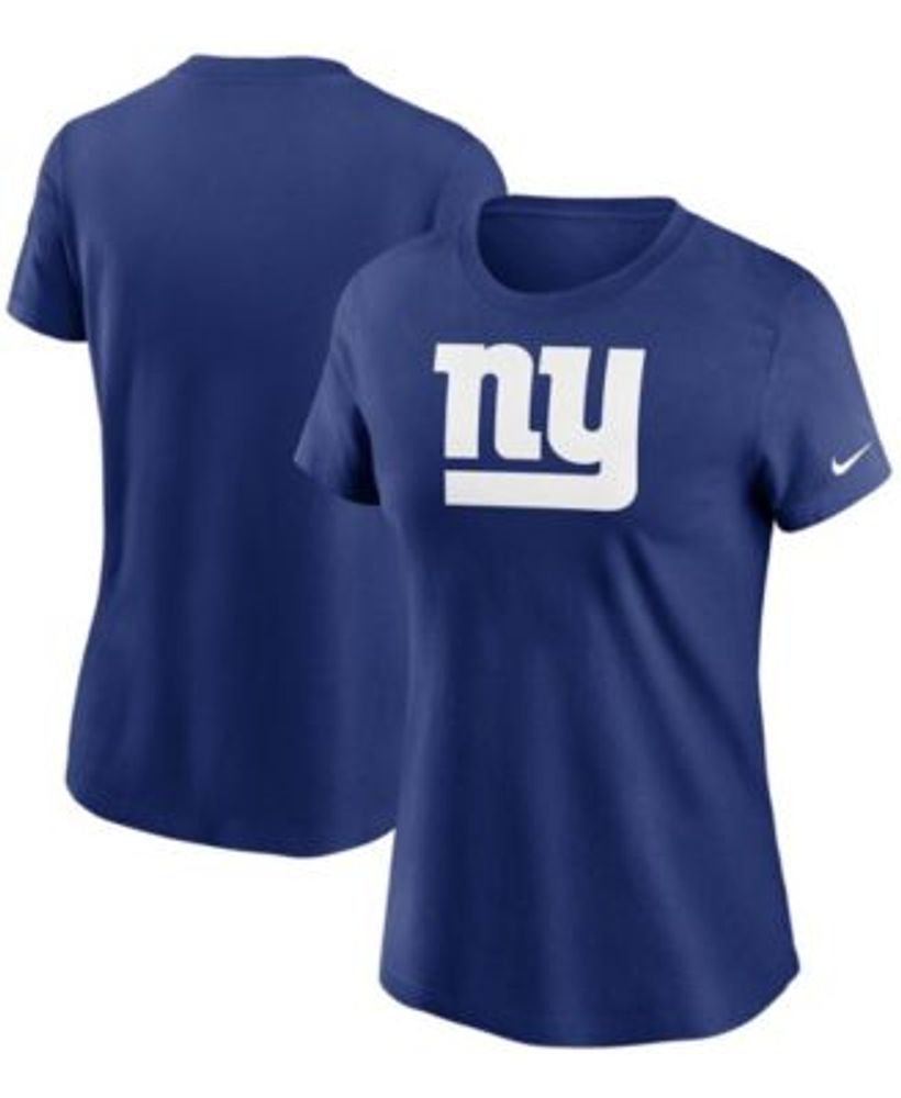 Women's New York Giants Junk Food Royal/White Throwback Football Long  Sleeve T-Shirt