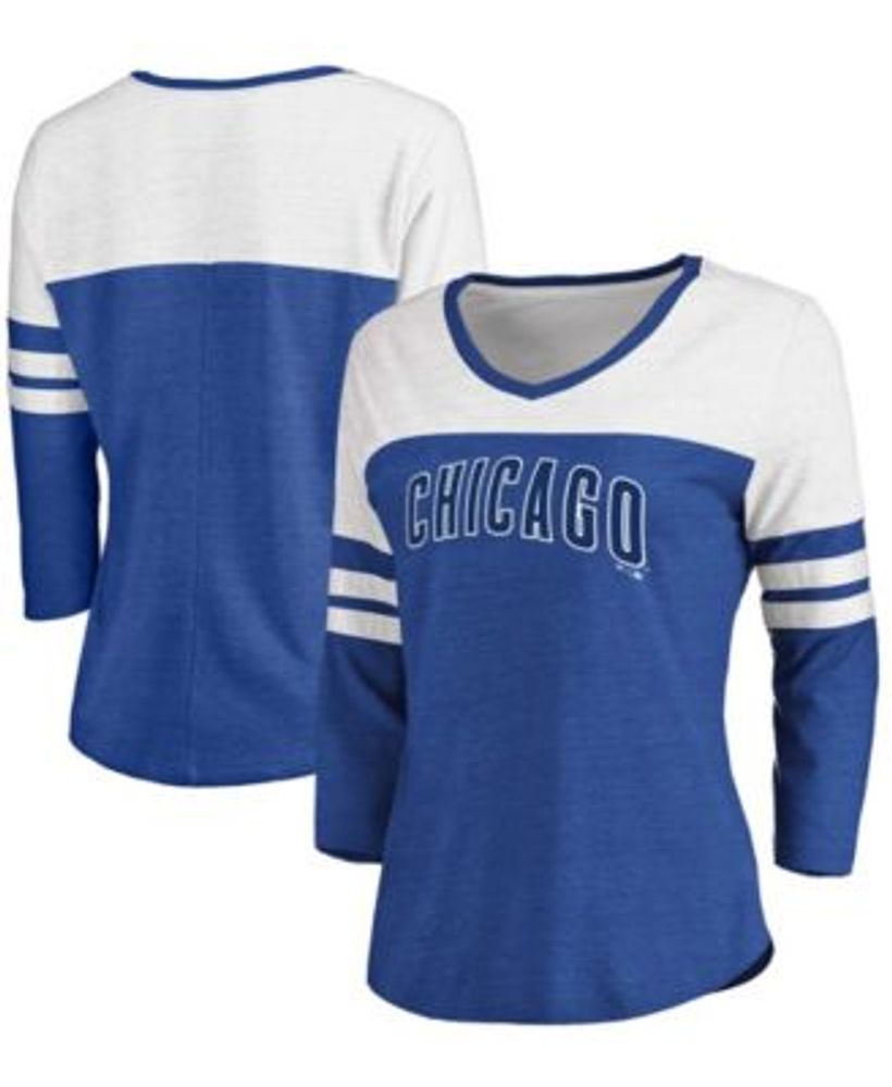 Fanatics Women's Heathered Royal, White Chicago Cubs Official