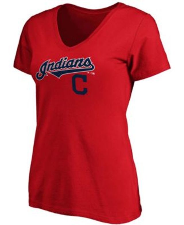 Cleveland Indians Fanatics Branded Women's Core Team Long Sleeve V-Neck T- Shirt - Navy