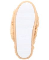Women's Faux-Fur Solid Crossband Slippers