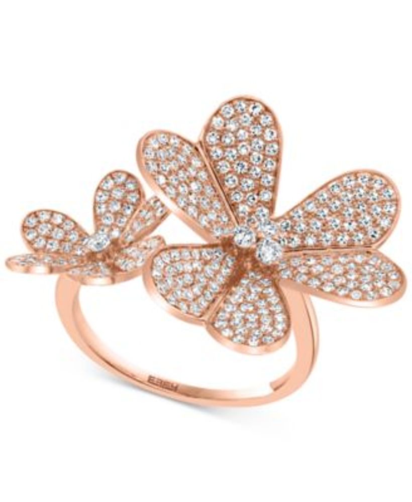 effy rose gold flower ring