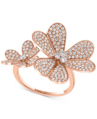 EFFY® Diamond Flower Ring (1-1/5 ct. t.w.) in 14k Rose Gold