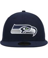 New Era Seattle Seahawks Black on Black 59FIFTY Fitted Cap - Macy's