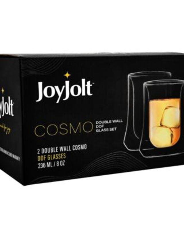 JoyJolt Set of (2) Cosmo Double-Wall Champagne Flute Glasses ,Clear