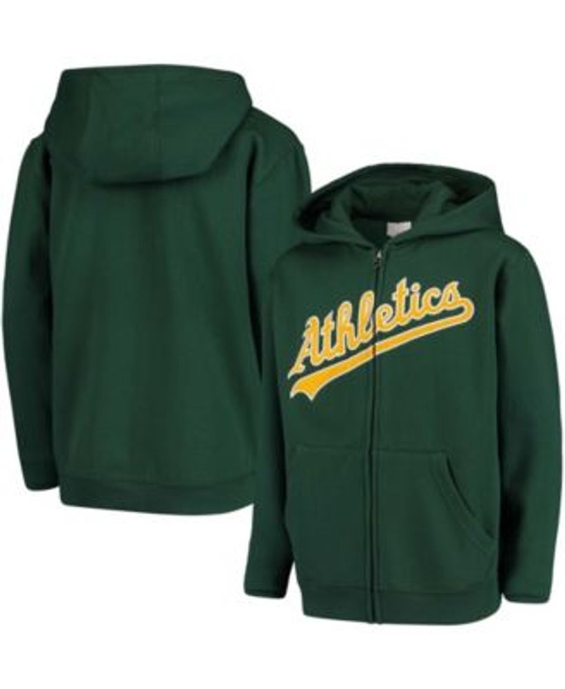 Oakland Athletics Youth Team Color Wordmark Full-Zip Hoodie - Green