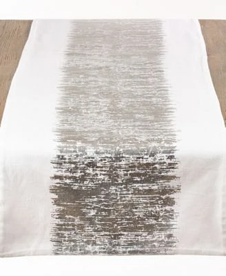 Table Runner with Metallic Banded Design, 108" x 16"