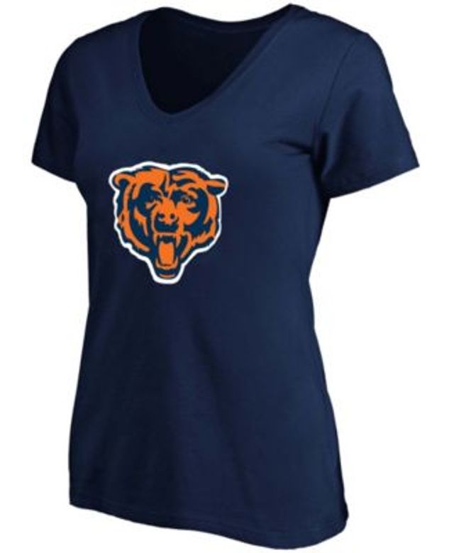 Women's Fanatics Branded Justin Fields Navy Chicago Bears Athena Name & Number Notch Neck T-Shirt