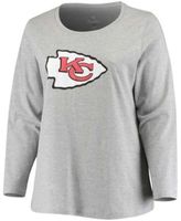 Men's Nike Heathered Gray Kansas City Chiefs Primary Logo T-Shirt