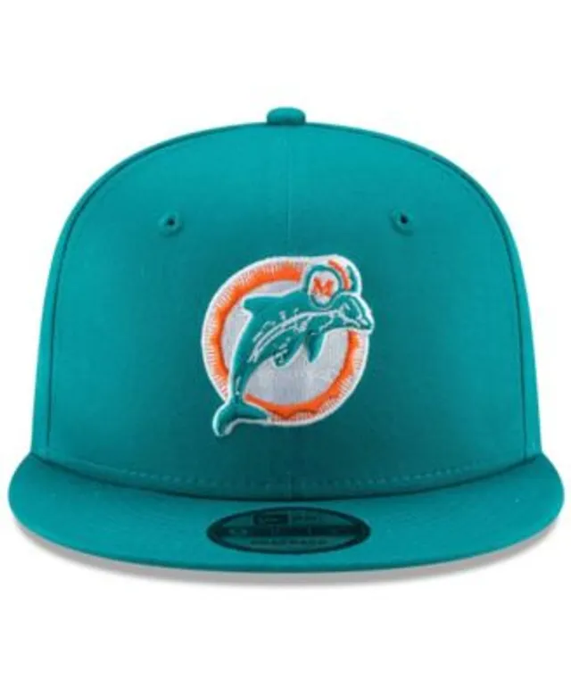 Men's New Era Orange Miami Dolphins Omaha Throwback 59FIFTY Fitted Hat