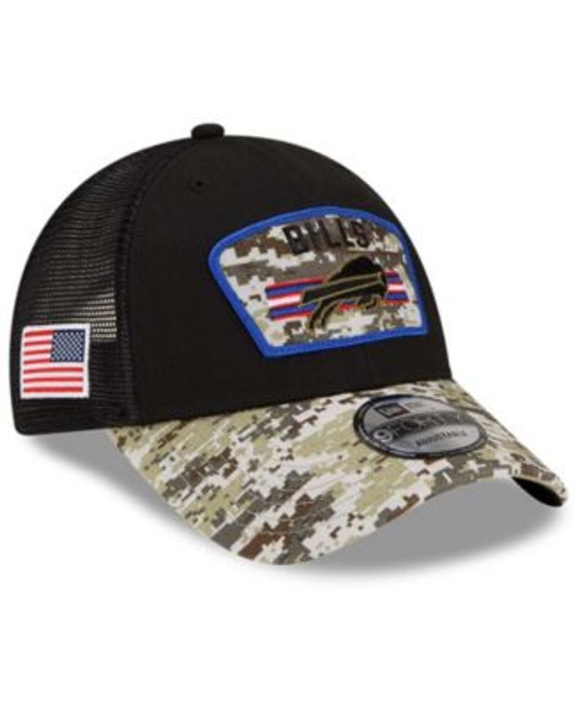 New Era Men's Black-Camouflage Buffalo Bills 2021 Salute To Service Trucker  9FORTY Snapback Adjustable Hat