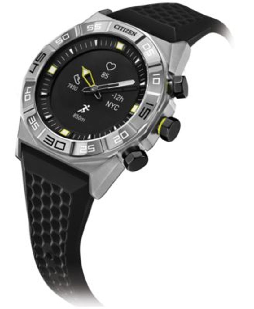 Men's CZ Smart Hybrid HR Black Strap Smart Watch 44mm