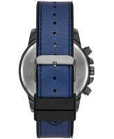 Men's Blue Leather Gunmetal Watch Gift Set, 48mm