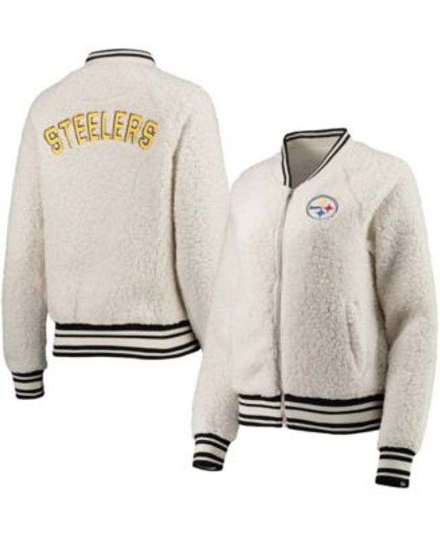 Women's Antigua White/Black Pittsburgh Steelers Guide Full-Zip Jacket