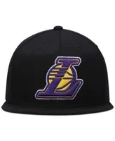 Men's Los Angeles Lakers Mitchell & Ness Black Core Basic Snapback Hat