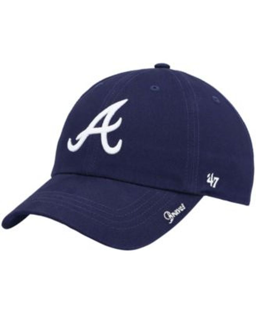 47 Brand Atlanta Braves Clean up MLB Dad Hat Cap Navy/Red