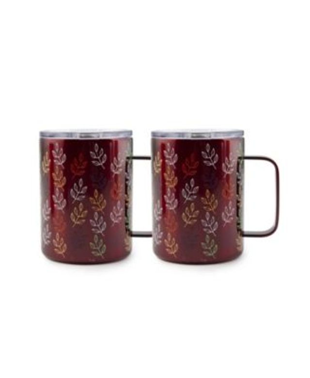 20 oz Stackable Plaid Coffee Mugs, Set of 2 by Cambridge Home