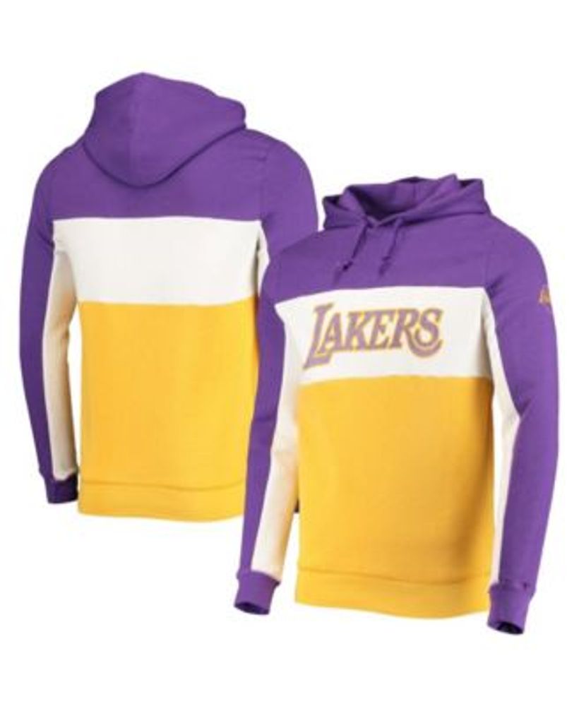 Nike Men's Los Angeles Lakers Yellow Courtside Fleece Pullover Hoodie, Small