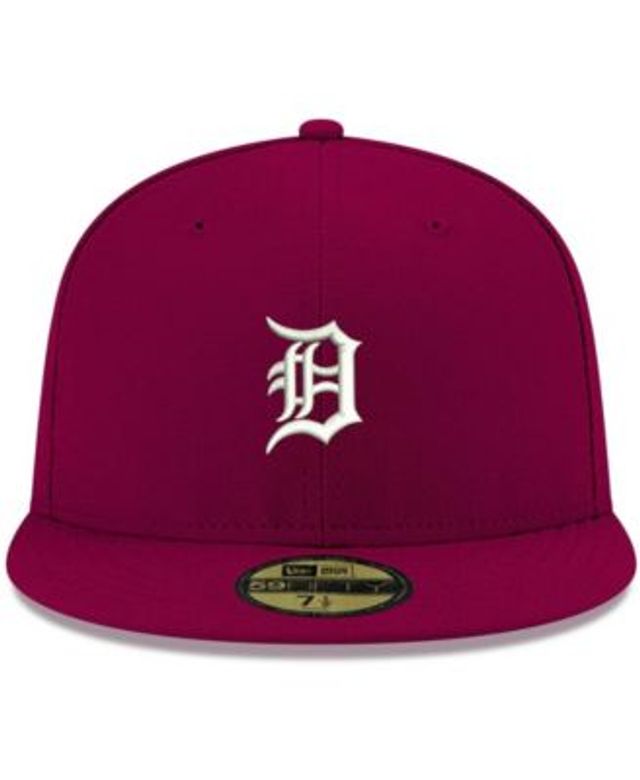 Men's New Era Cardinal Detroit Tigers White Logo 59FIFTY Fitted Hat