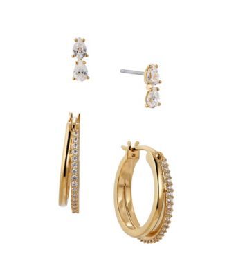 Danori Women's Studs and Small Hoops Set, Pair of 2, Created for Macy's