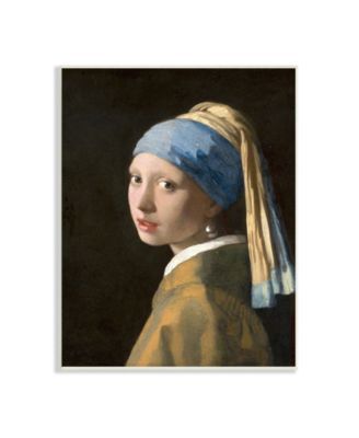 Vermeer Girl with a Pearl Earring Classical Portrait Painting Wall Plaque Art, 10" x 15"