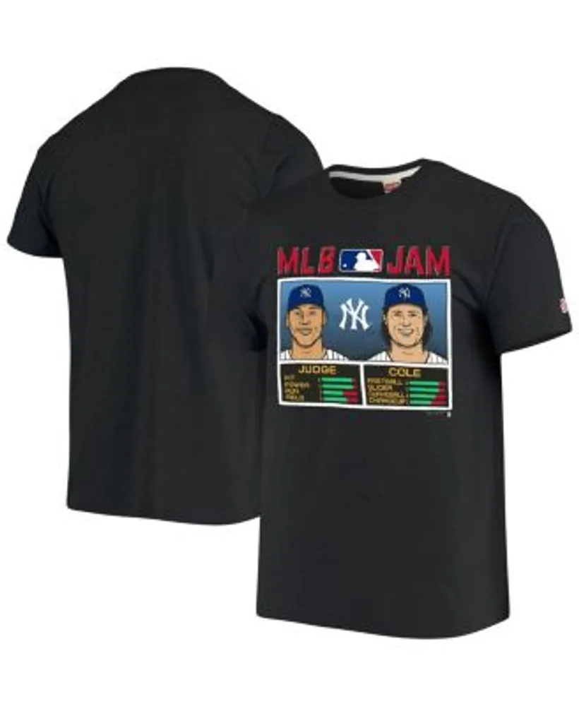 Homage Men's Gerrit Cole Aaron Judge Heathered Charcoal New York Yankees  MLB Jam Player Tri-Blend T-shirt