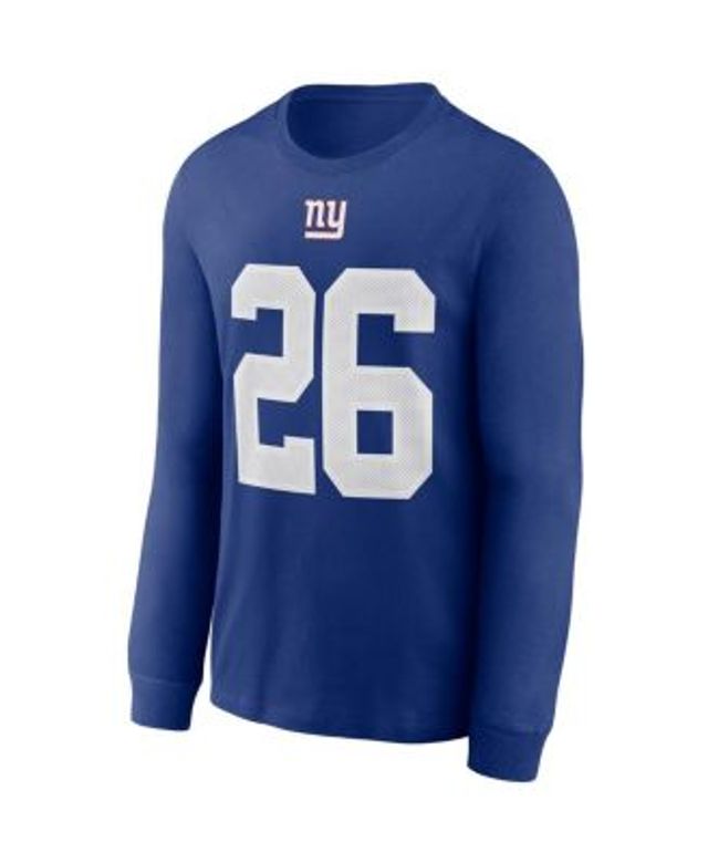 Saquon Barkley New York Giants Youth Mainliner Player Name & Number Long  Sleeve T-Shirt - Royal