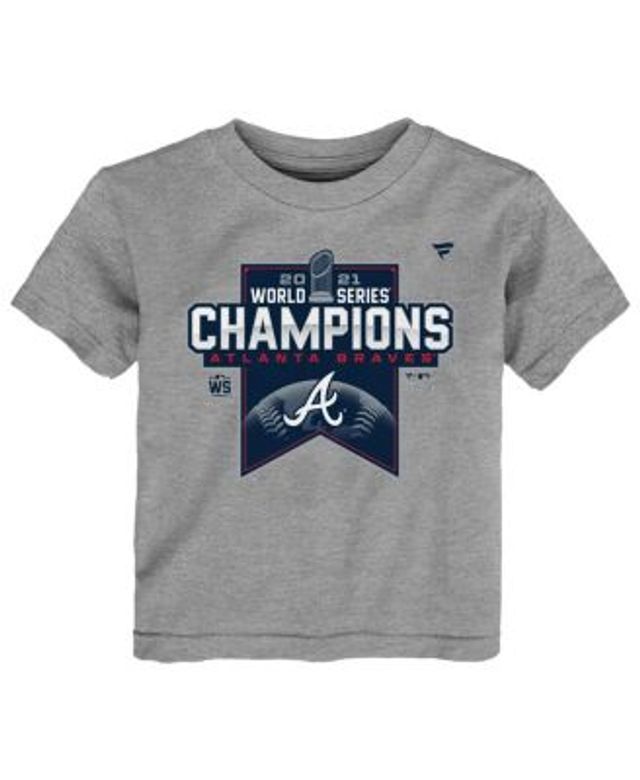 Men's Fanatics Branded Heathered Gray Atlanta Braves 2021 World Series Champions Locker Room Long Sleeve T-Shirt