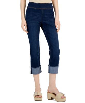 Women's Mid Rise Pull-On Cuffed Jeans, Created for Macy's