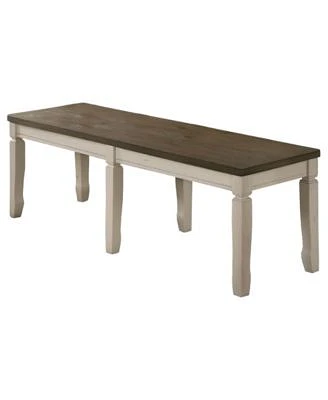 Belle Oak Rectangular Dining Bench, 58"