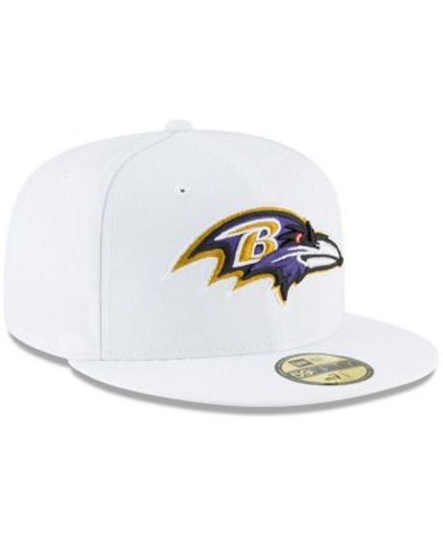 New Era Men's White Baltimore Ravens Omaha Low Profile 59FIFTY Fitted Hat