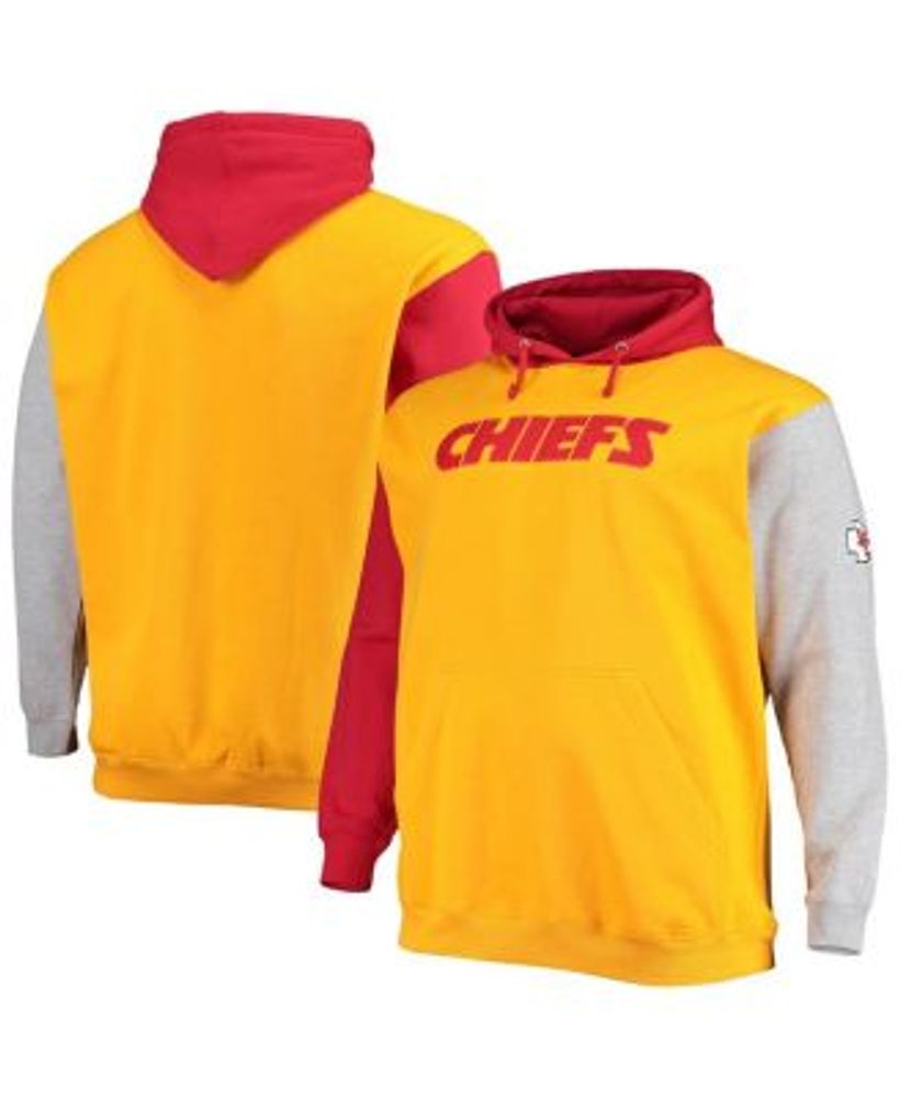 Profile Men's Red, Yellow Kansas City Chiefs Big and Tall Pullover Hoodie