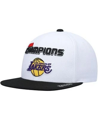 Men's White and Black Los Angeles Lakers 2000 NBA Finals Champions Snapback Hat