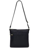 Small Zip-Top Cross Body Bag In Black, Finsbury Park